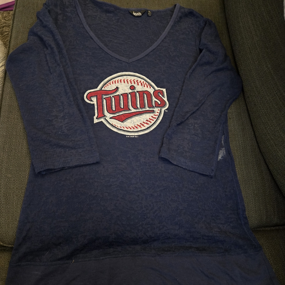Touch by Alyssa Milano Navy Twins Logo Jersey Top